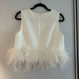 Cute white tank top with zipper in the back. Perfect for brides!